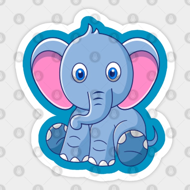 Cute Elephant - Baby Elephant Sticker by tatzkirosales-shirt-store